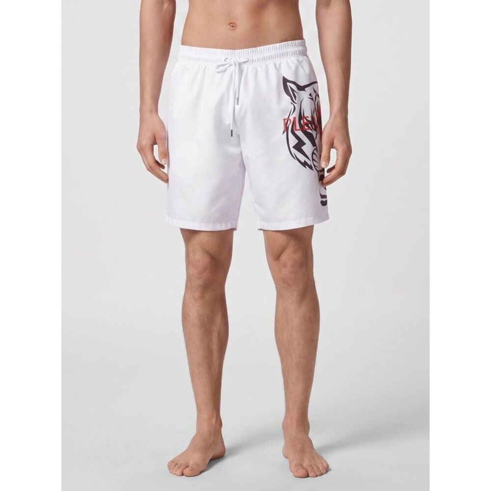 Plein Sport Men Plein Sport Nylon Swim Trunks With Contrasting Printed Logo